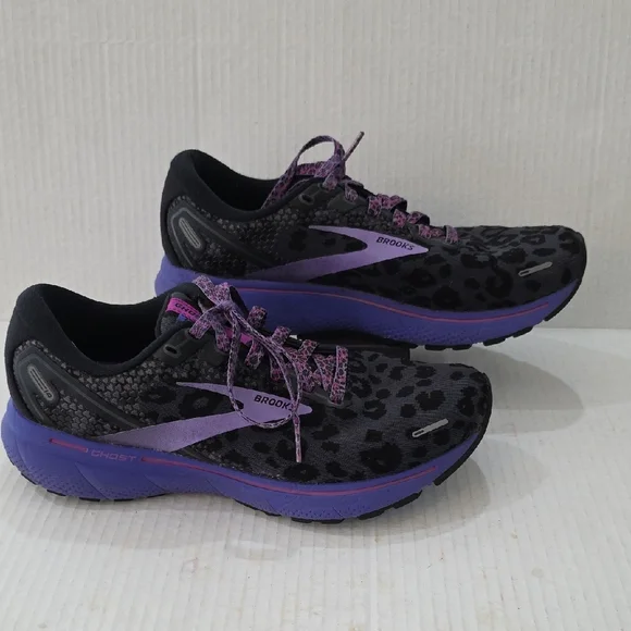 Brooks Ghost 14 Women's Running Shoes - Black & Purple Size 8 - Picture 1 of 10